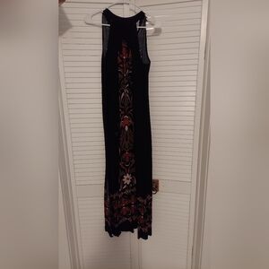Flowing Black and Brown Maxi Dress